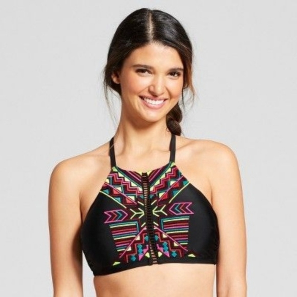 2/$20 *Tribal Embroidery Cutout Swim Top*Sz S*NWOT